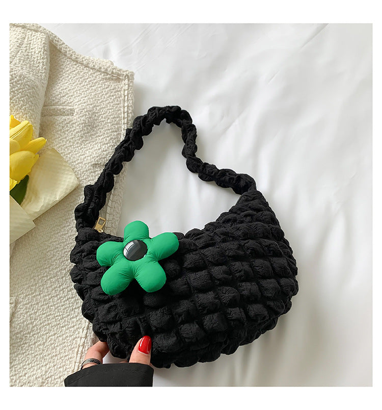 Floral Accent Textured Handbag — product view 1