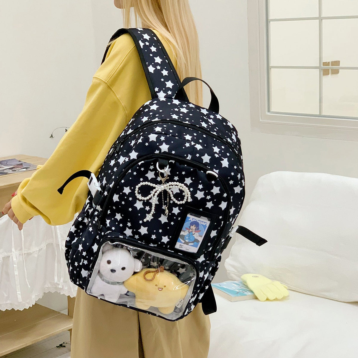 Adventurous Star-Patterned Backpack LoungeYard — product view 3