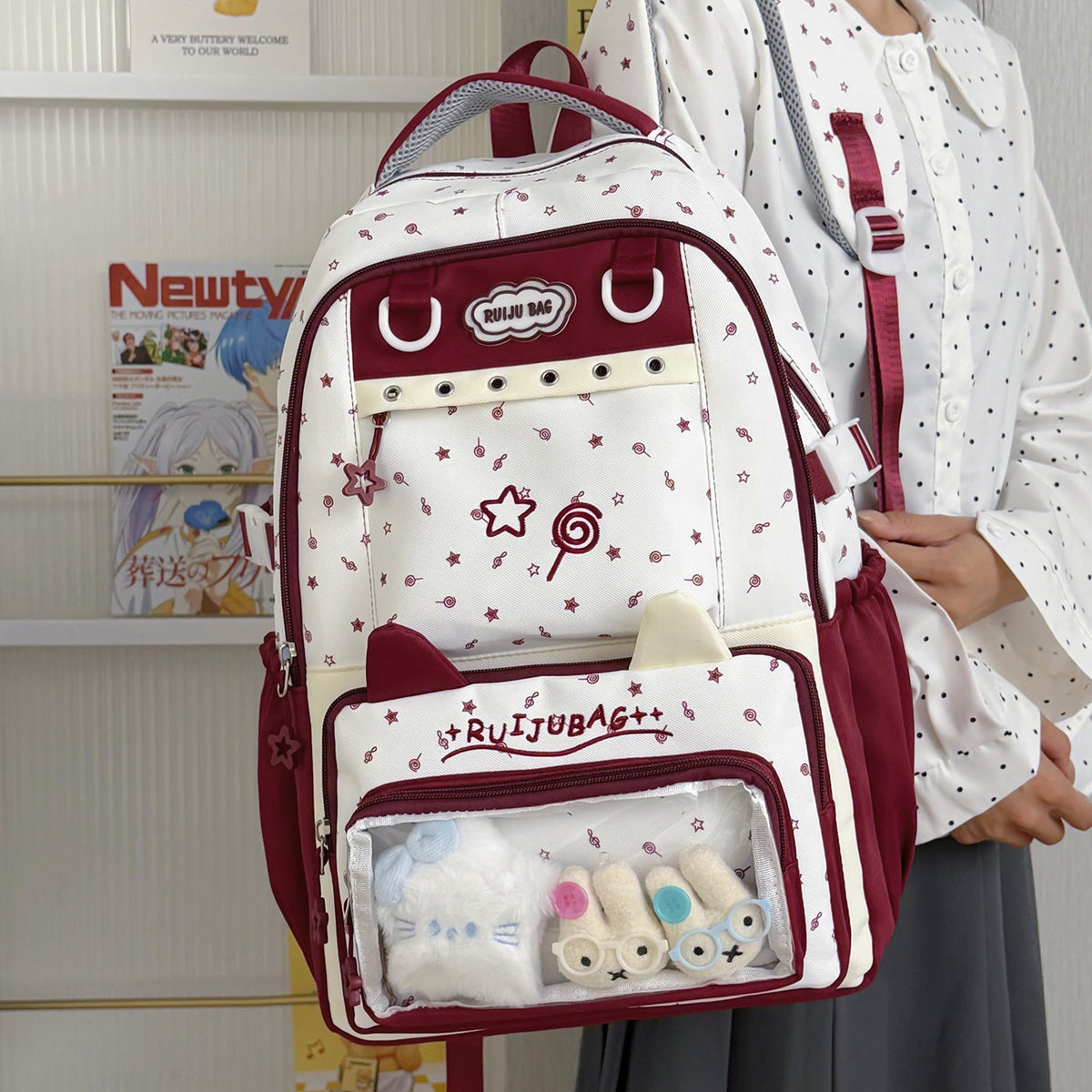 Decorative Plush Cartoon-Themed Backpack LoungeYard — product view 1