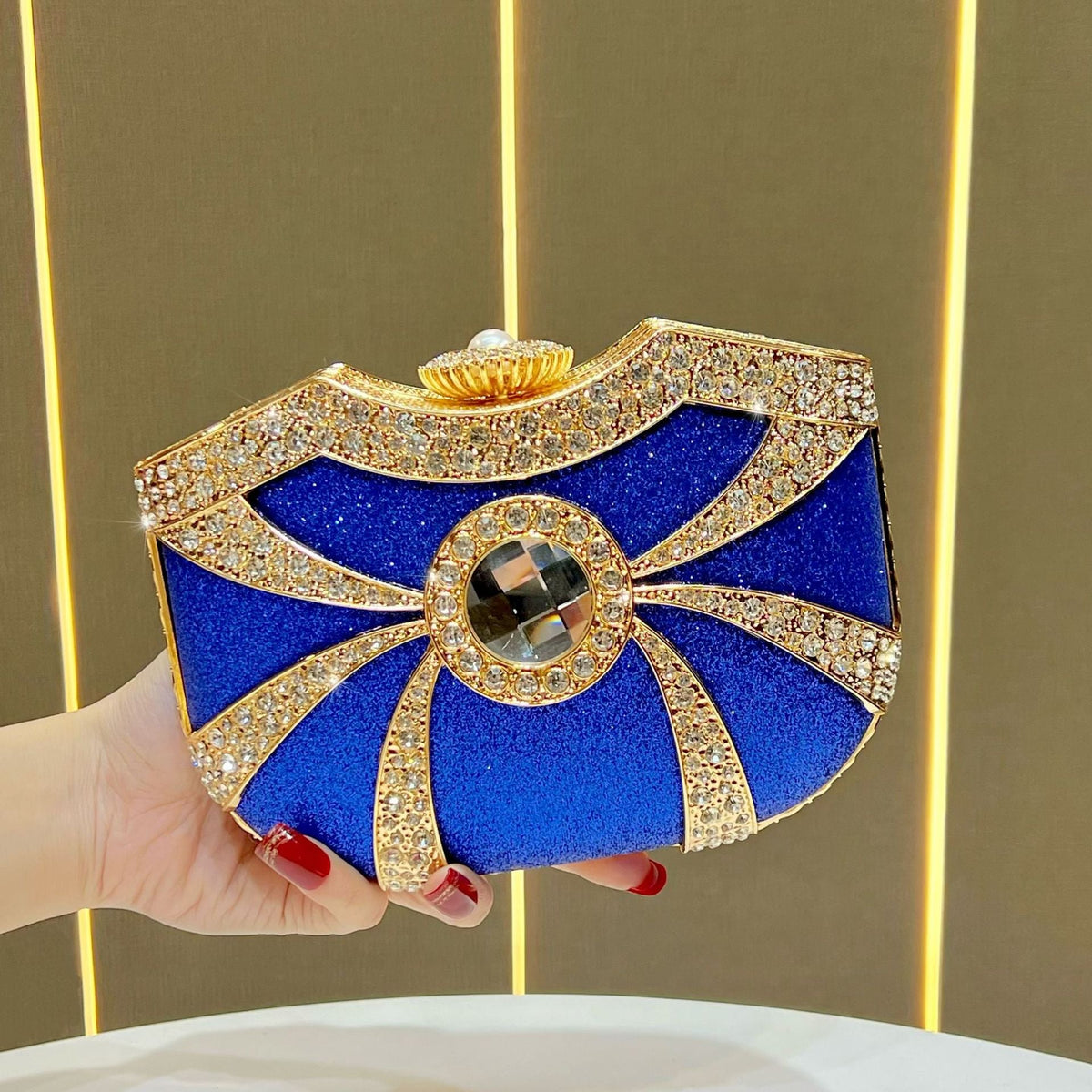 Decorative Rhinestone-Accented Evening Clutch — product view 6