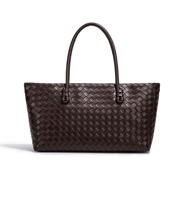 Woven Leather Tote Bag LoungeYard — product view 6