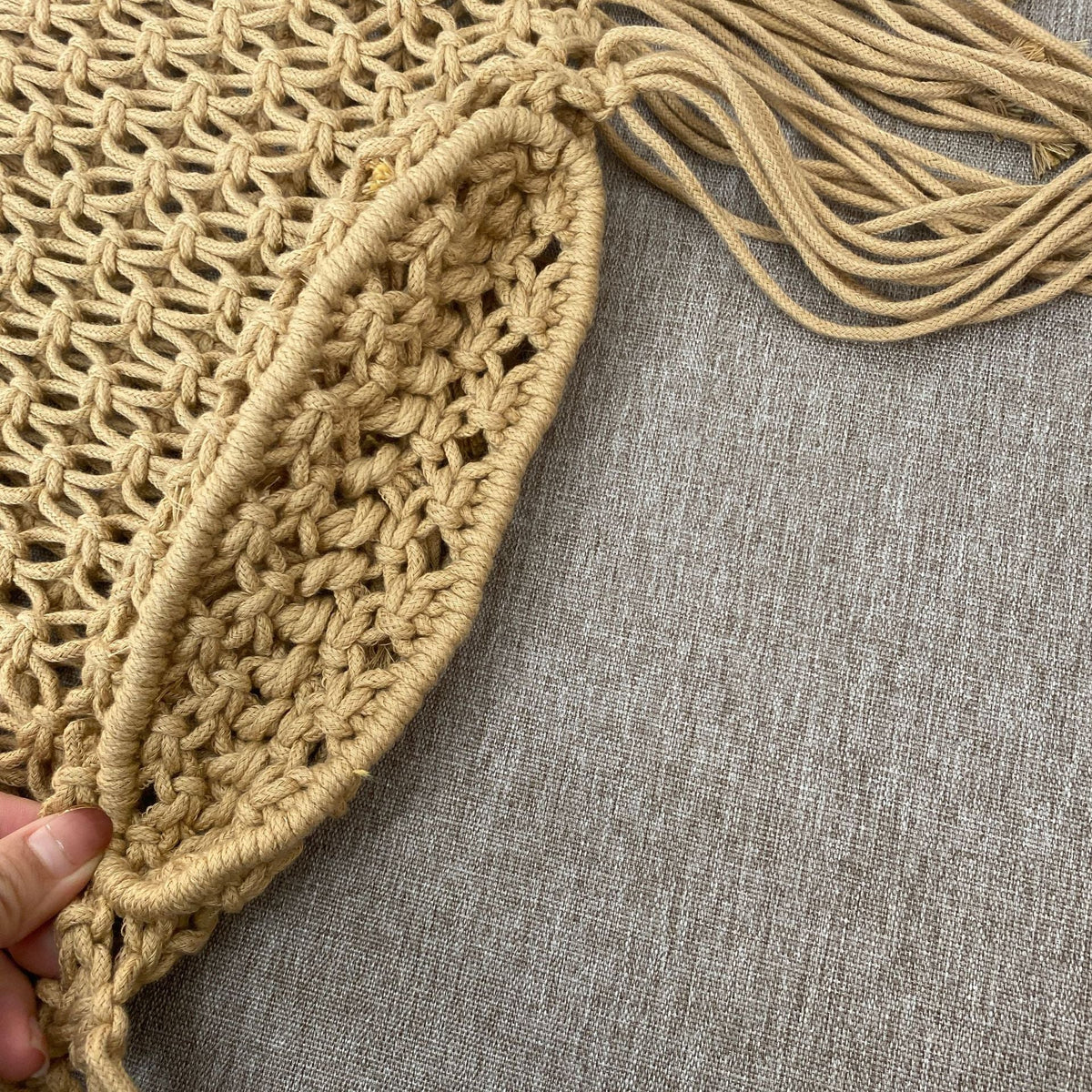 Macrame shoulder bag with fringes LoungeYard — product view 3