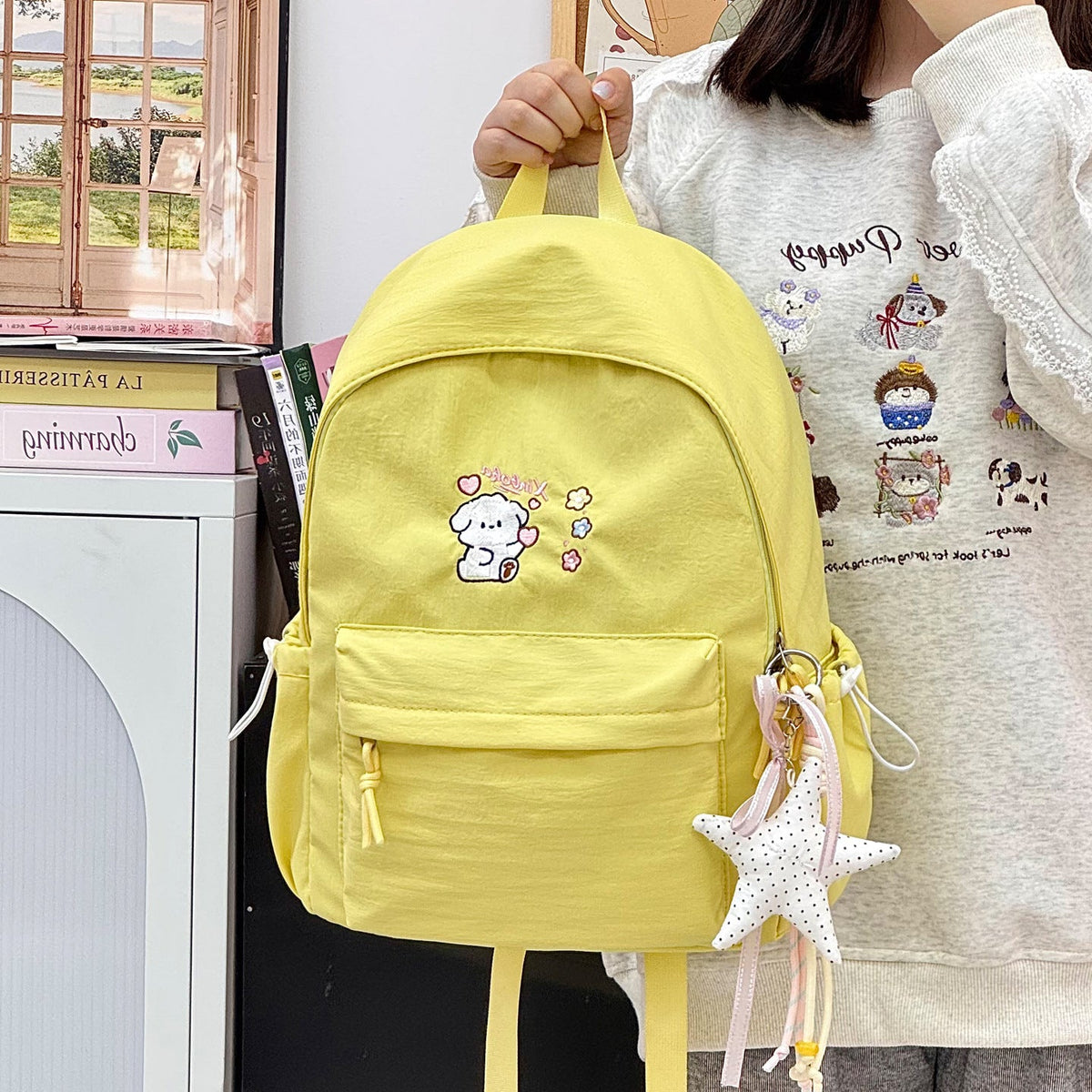 Cute Cartoon-Themed Campus Backpack LoungeYard — product view 2