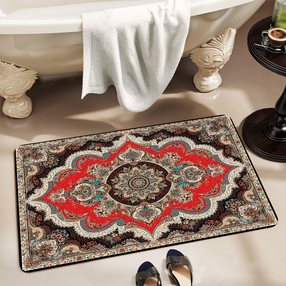 Elegant Floral Bathroom Area Mat LoungeYard — product view 3