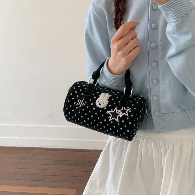 Fun Embroidered Polka Dot Handbag LoungeYard — product view 1