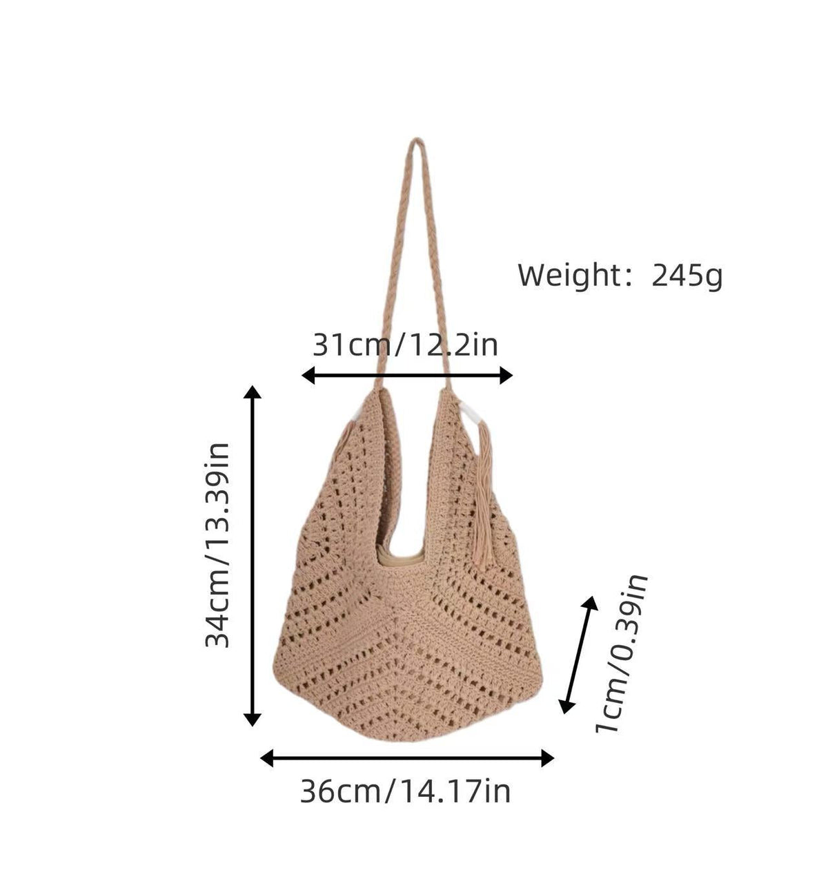 Handcrafted net tote bag LoungeYard — product view 6