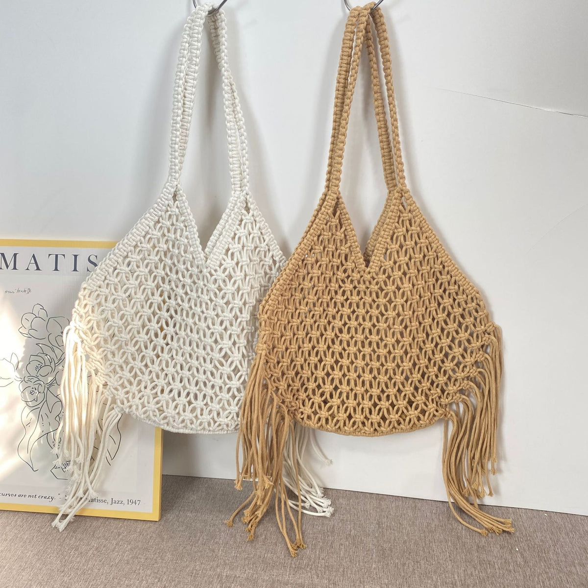 Macrame shoulder bag with fringes LoungeYard — product view 1