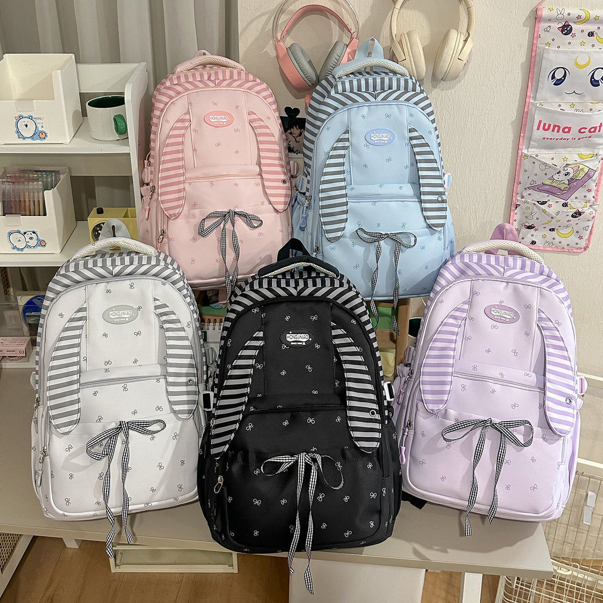 Fun Bunny-Ear Design Backpack LoungeYard — product view 4