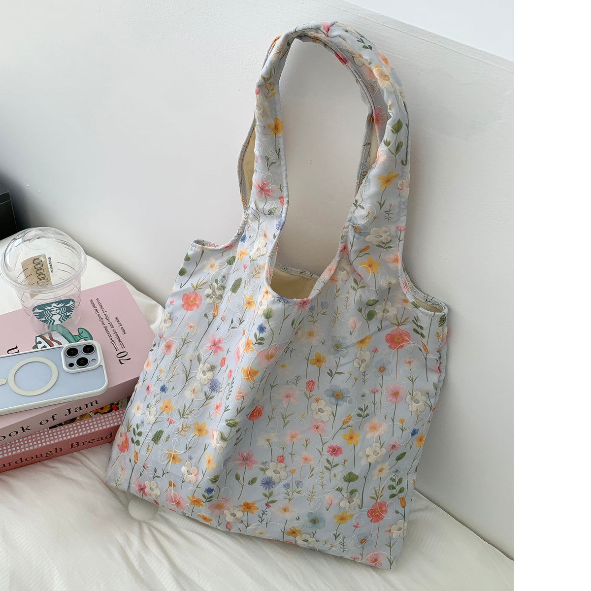 Eco-Friendly Tote Bag With Floral Design LoungeYard — product view 2