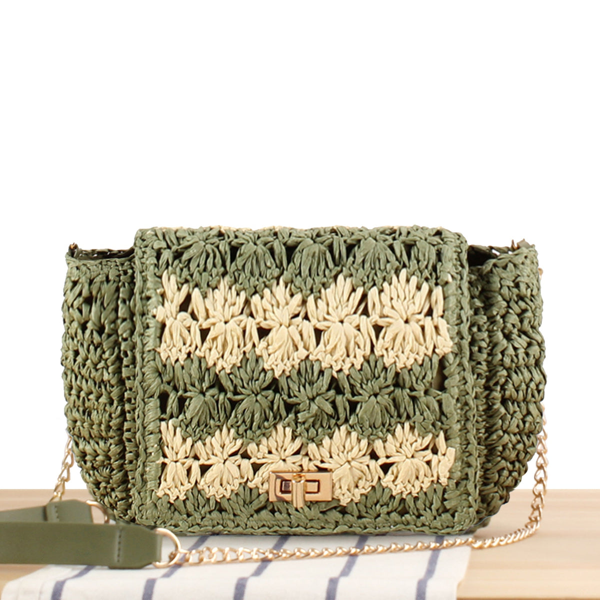 Handbag in Braided Flower Pattern LoungeYard — product view 1
