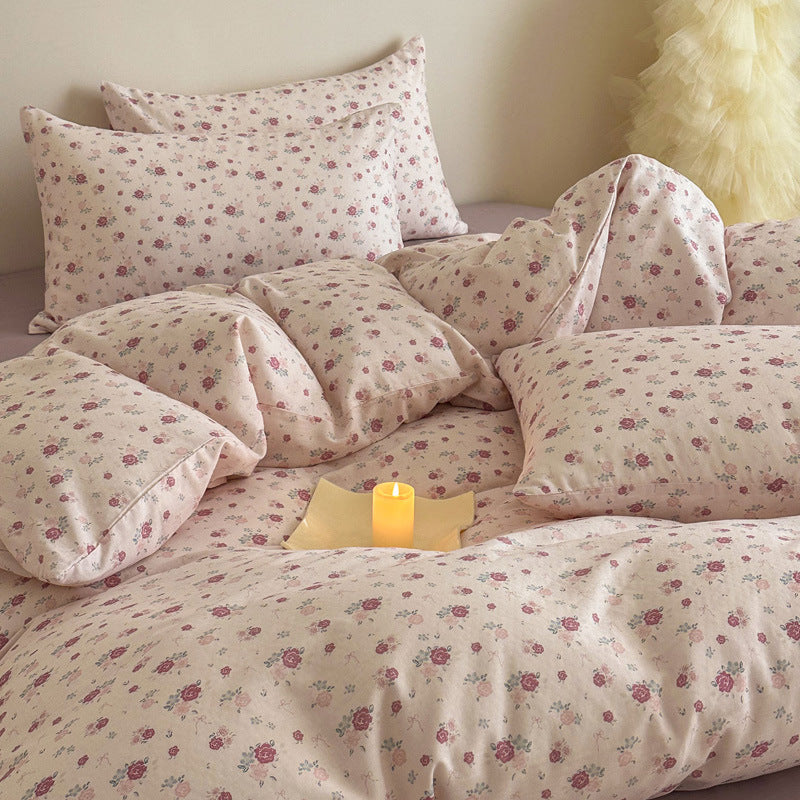 Cotton percale duvet cover and pillowcase set — product view 4