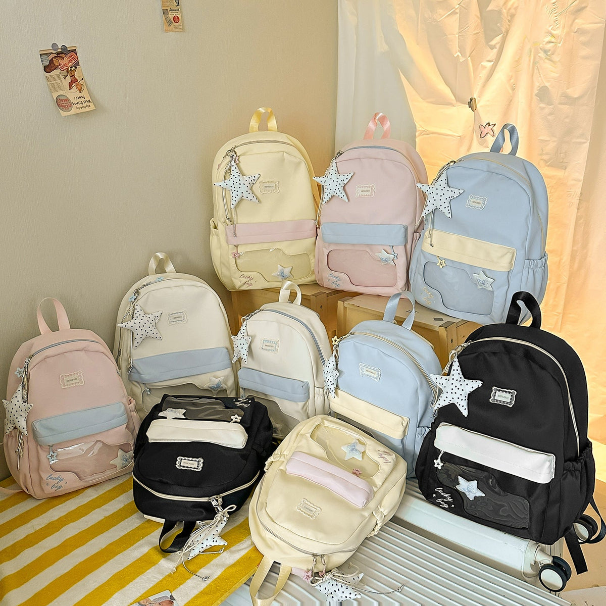 Fun Star-Embellished Backpack LoungeYard — product view 3