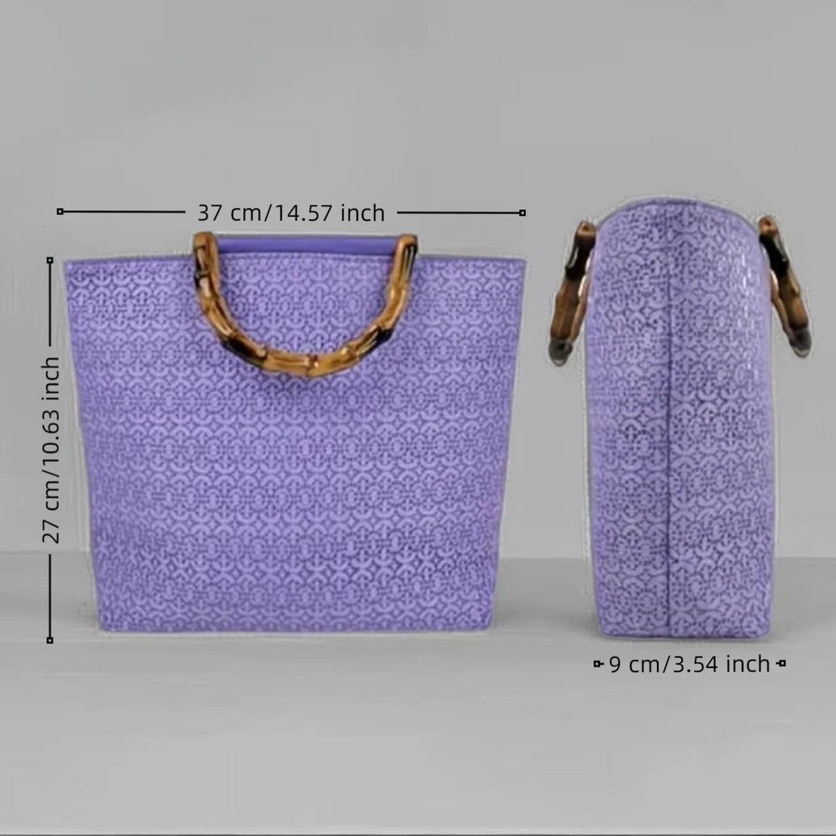 Elegant cotton bag with bamboo handles LoungeYard — product view 4