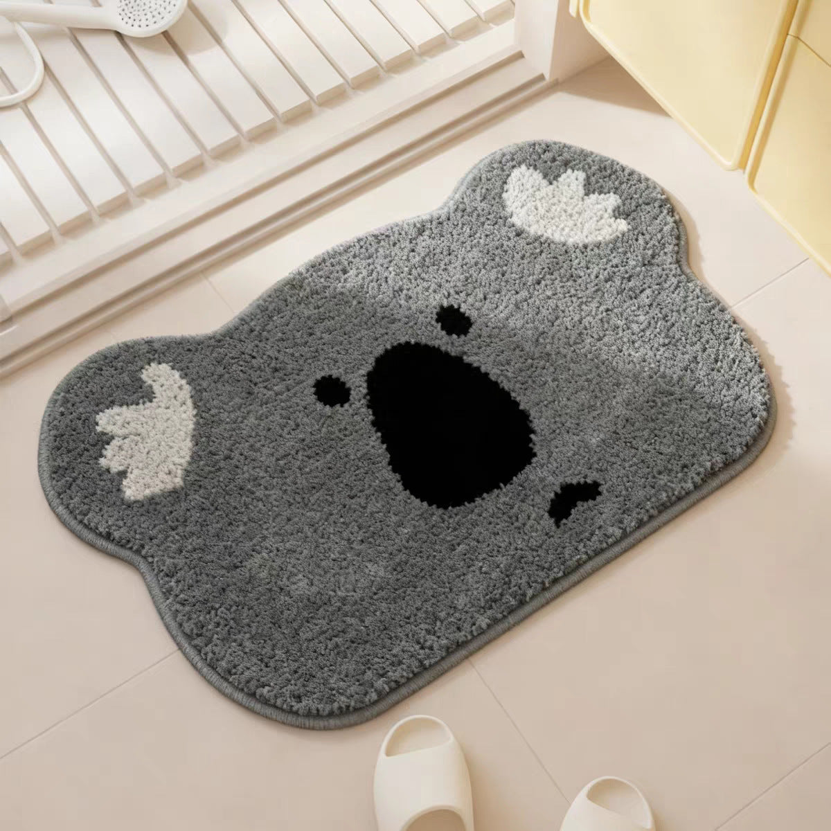 Cute Koala-Shaped Plush Bath Mat Bowlift — product view 7