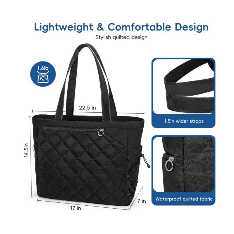 Quilted Sports Tote Bag with Shoe Compartment LoungeYard — product view 2