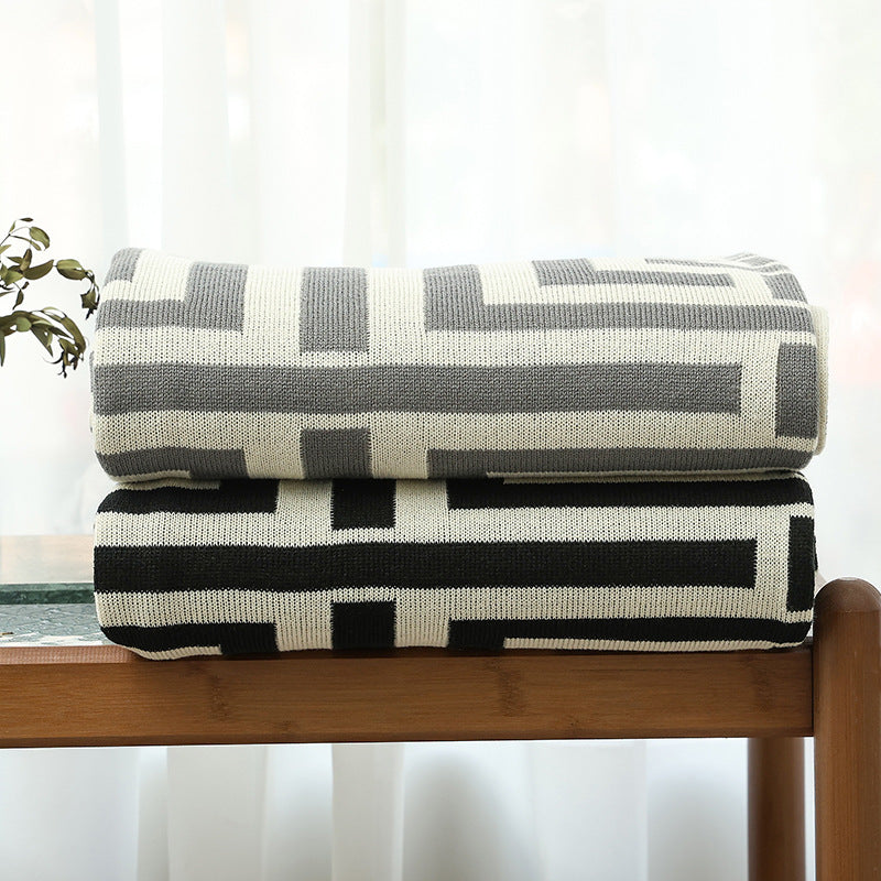 Women's decorative comfort blanket in modern geometric design LoungeYard — product view 1
