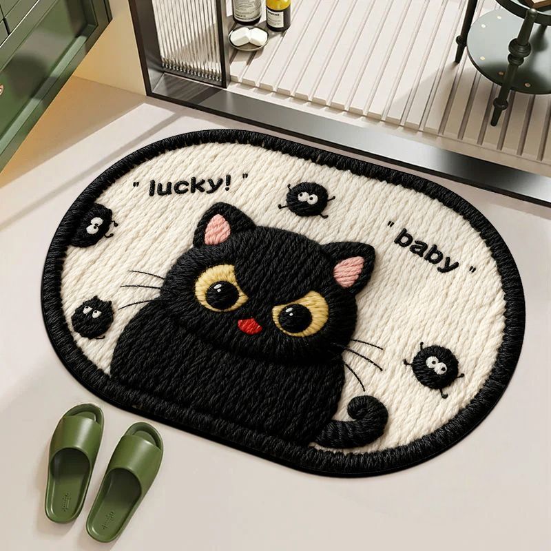 Playful Cat-Themed Bath Mat — product view 1