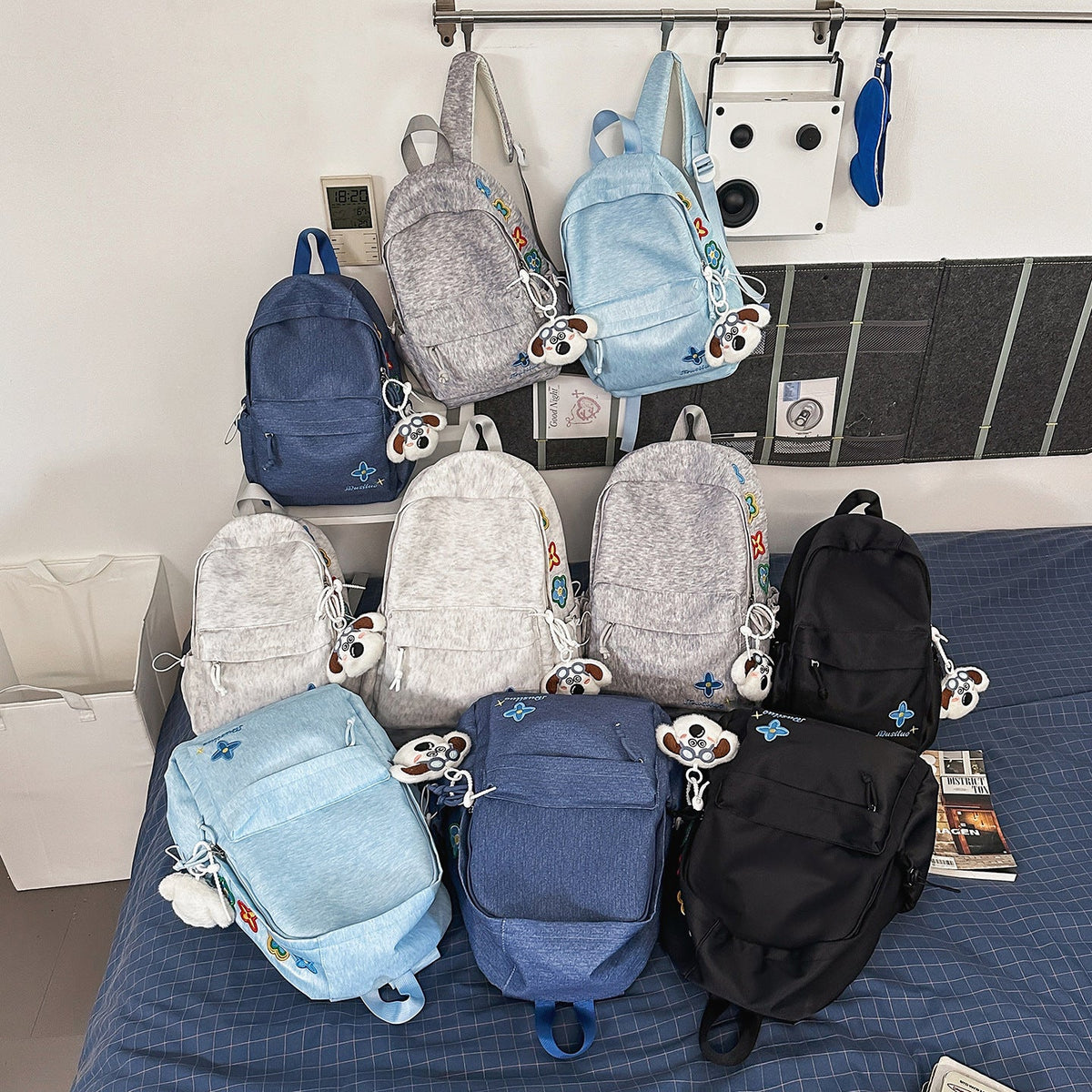 Casual Floral-Embroidered Backpack LoungeYard — product view 4