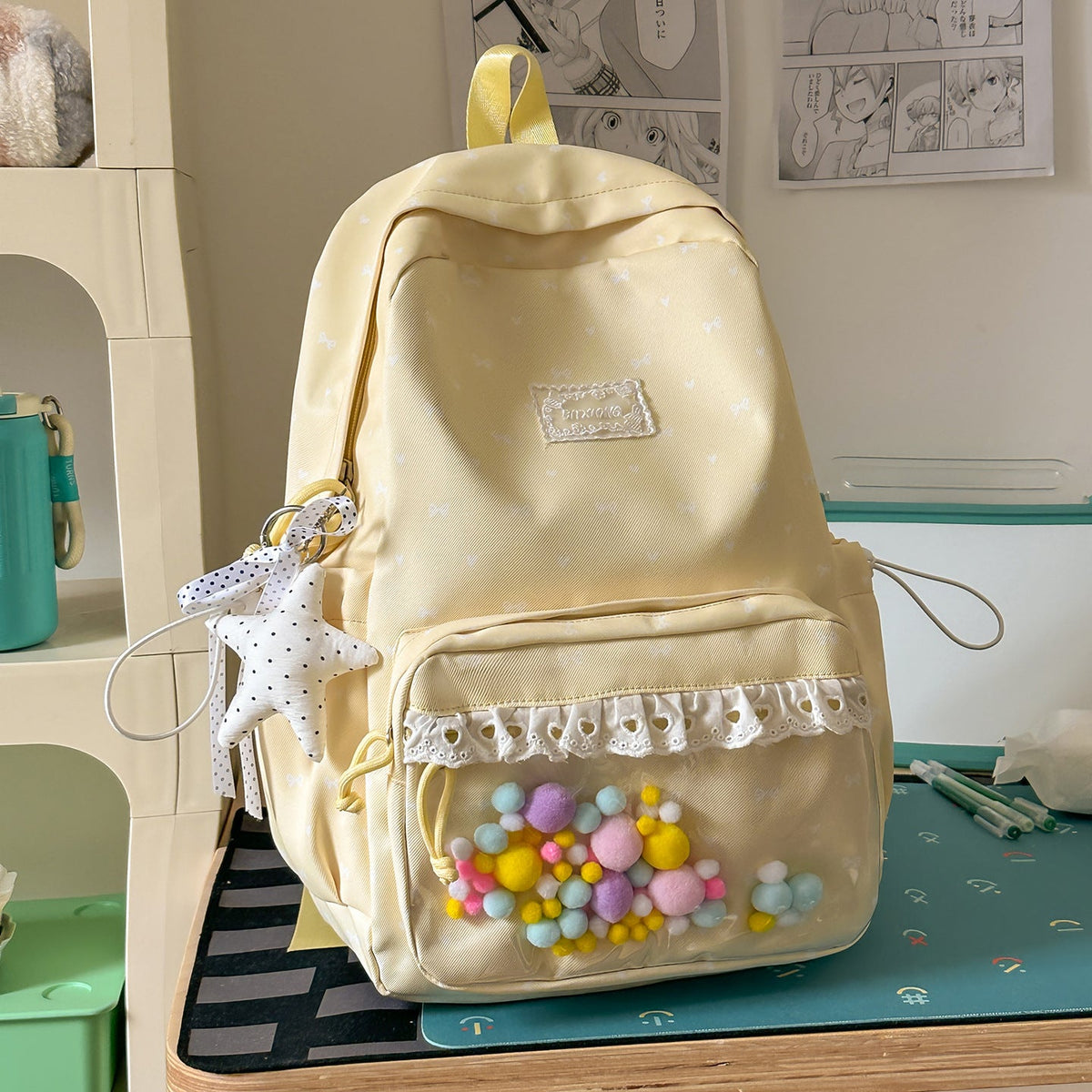 Playful Bow-Embellished School Backpack LoungeYard — product view 6