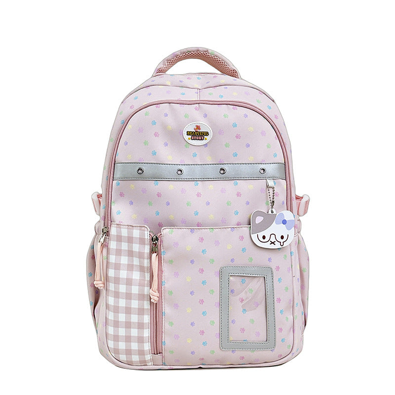 Floral Patterned Multi-Pocket Backpack LoungeYard — product view 4
