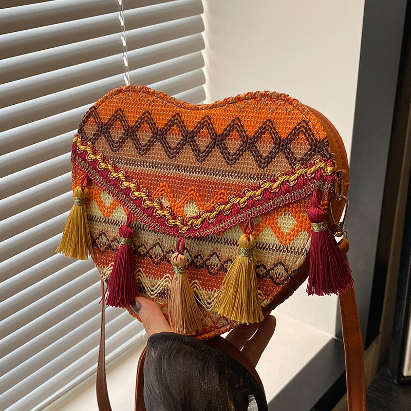 Bohemian Heart-Shaped Crossbody Bag — product view 5