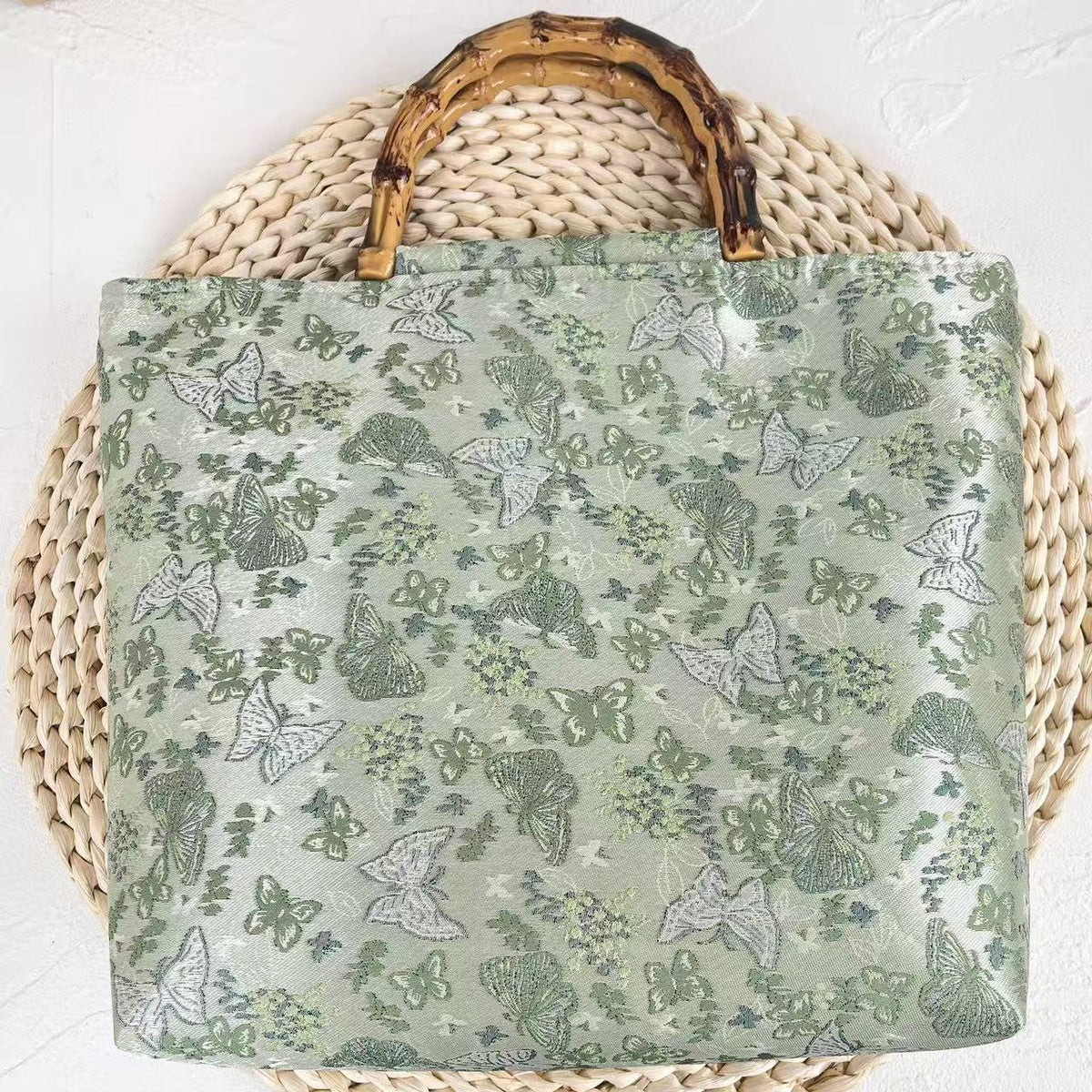 Elegant Handbag with Bamboo Handles LoungeYard — product view 3