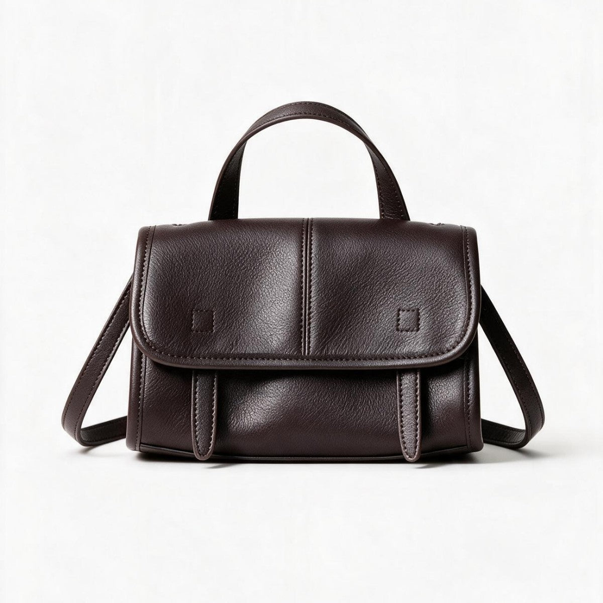 Structured Pebbled Top-Handle Flap Satchel Crossbody — product view 6