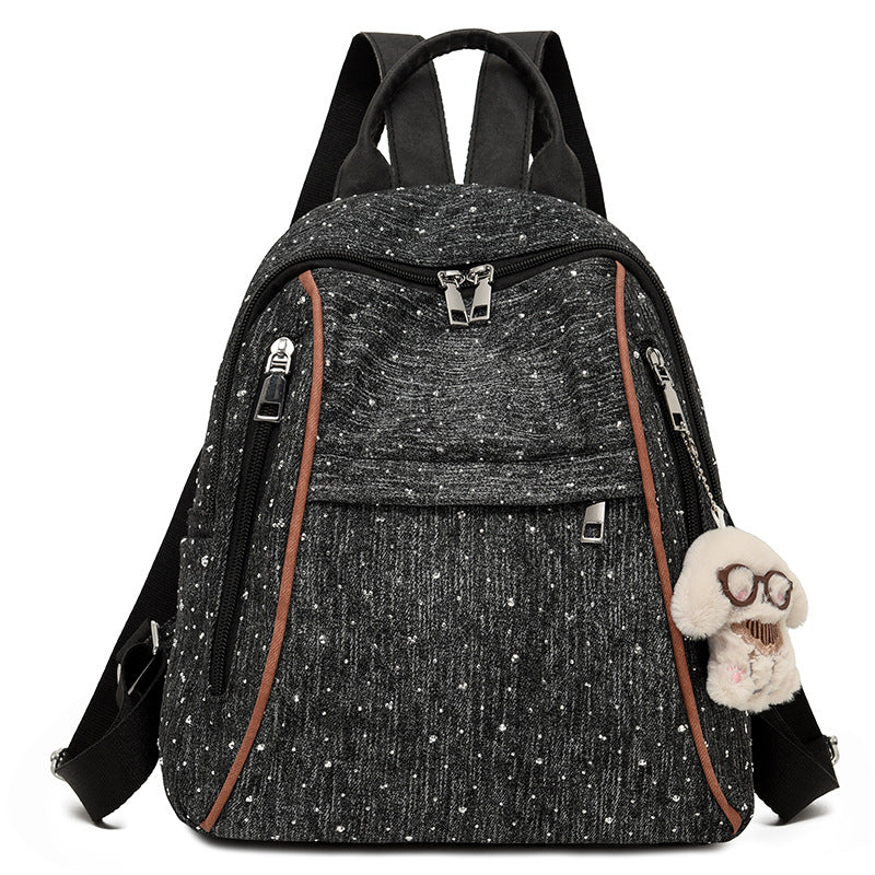 Casual Denim-Style Backpack LoungeYard — product view 2