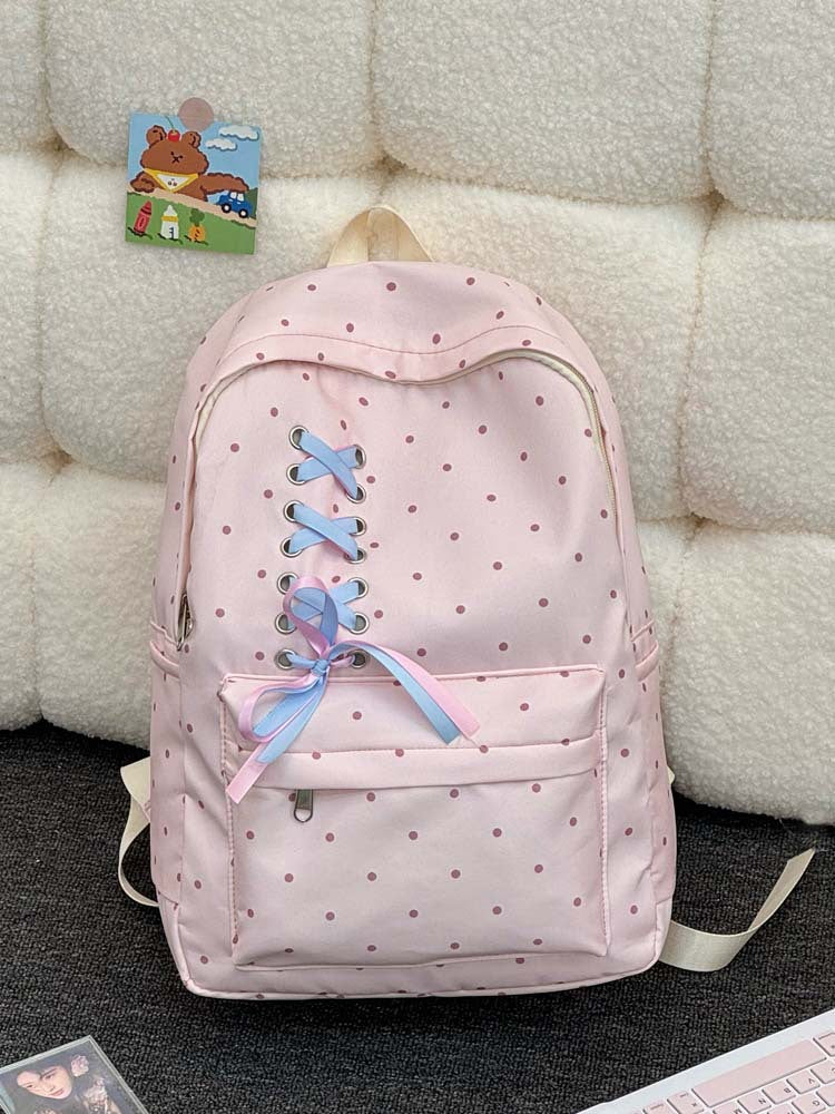 Playful Polka Dot Casual Backpack LoungeYard — product view 7
