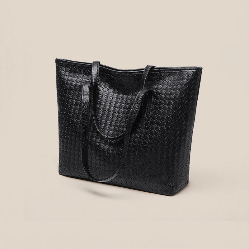 Woven Leather Tote Bag LoungeYard — product view 5