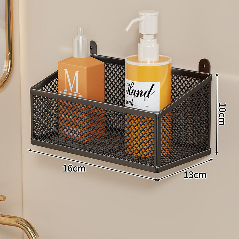 Wall-Mounted Metal Mesh Bathroom Storage Basket — product view 6