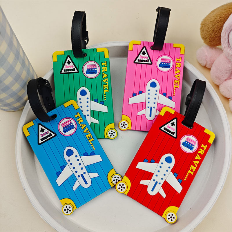 Unisex Luggage Tag in Fun Airplane Design LoungeYard — product view 3