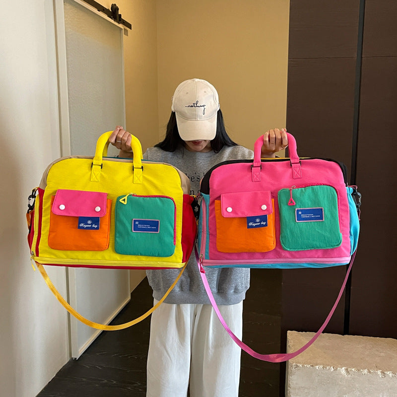 Colorful Multi-Pocket Messenger Bag LoungeYard — product view 1