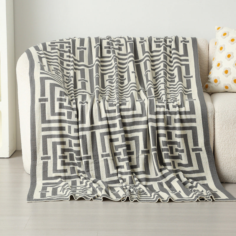 Women's decorative comfort blanket in modern geometric design LoungeYard — product view 7