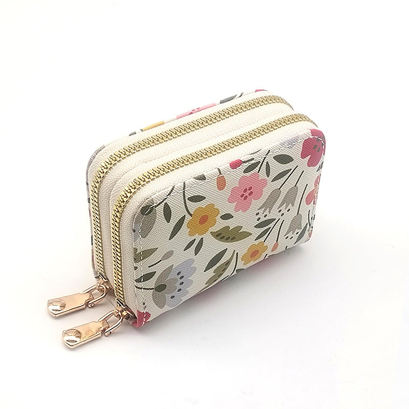 Floral Patterned Dual-Zipper Coin Purse — product view 2