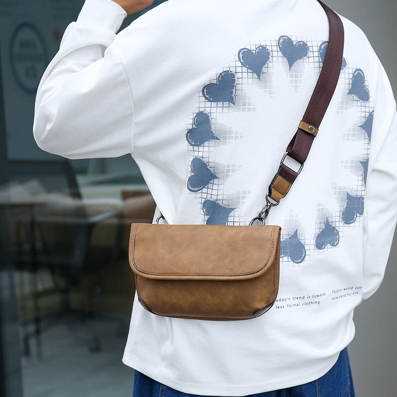 Vintage Minimalist Leather Crossbody Sling Bag LoungeYard — product view 4