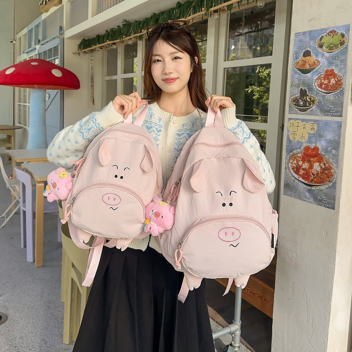 Cute Pig-Themed Backpack LoungeYard — product view 1
