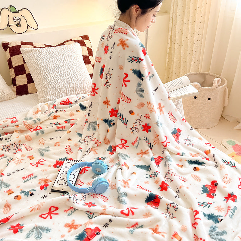 Cozy Holiday-Themed Fleece Throw Blanket — product view 1