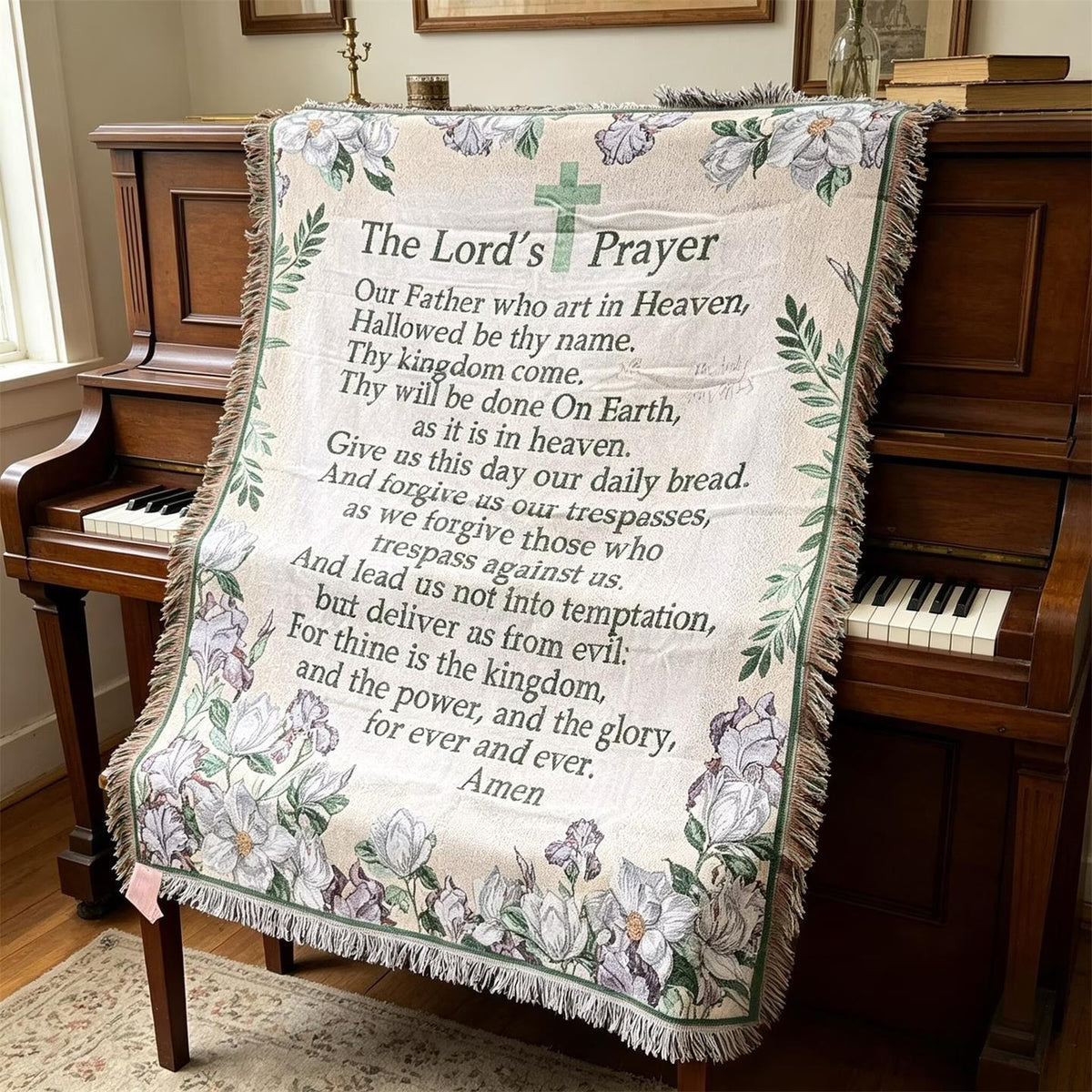Inspirational Prayer Tapestry Blanket — product view 7