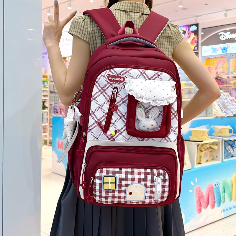 Cute Animal Print School Backpack LoungeYard — product view 2