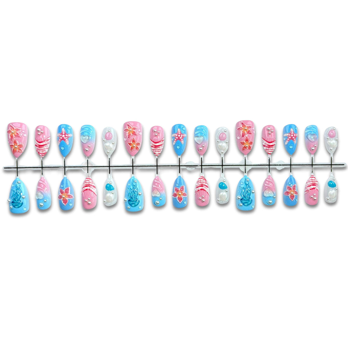 Artistic Ocean-Inspired Press-On Nail Set — product view 4