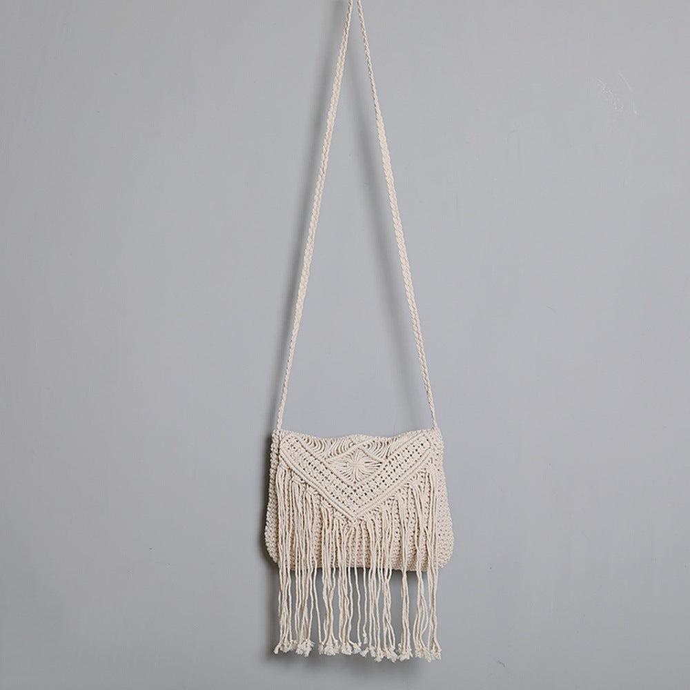 Macrame Crossbody Bag with Fringe LoungeYard — product view 6