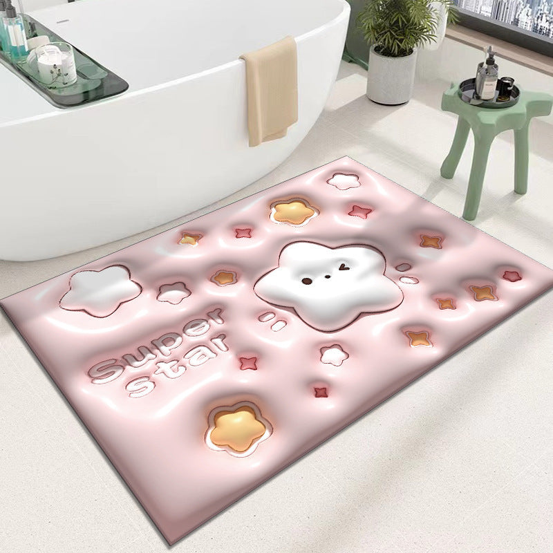 Ultra-Soft Floral Pattern Bath Mat — product view 3
