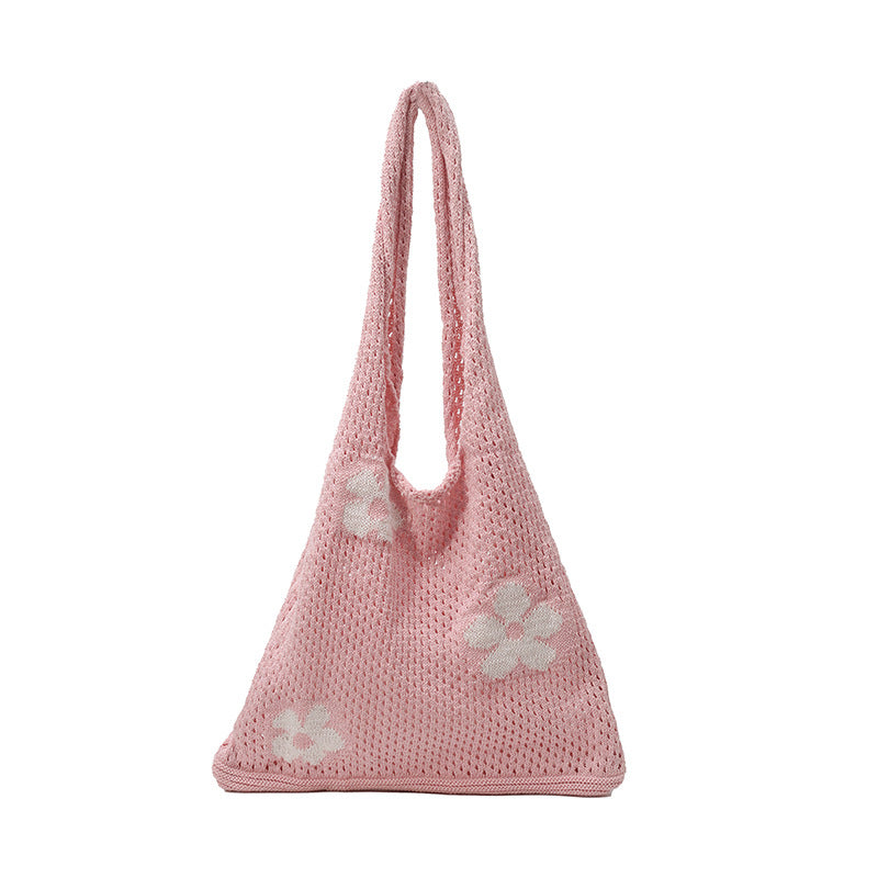 Bohemian Floral Crochet Tote Bag — product view 3