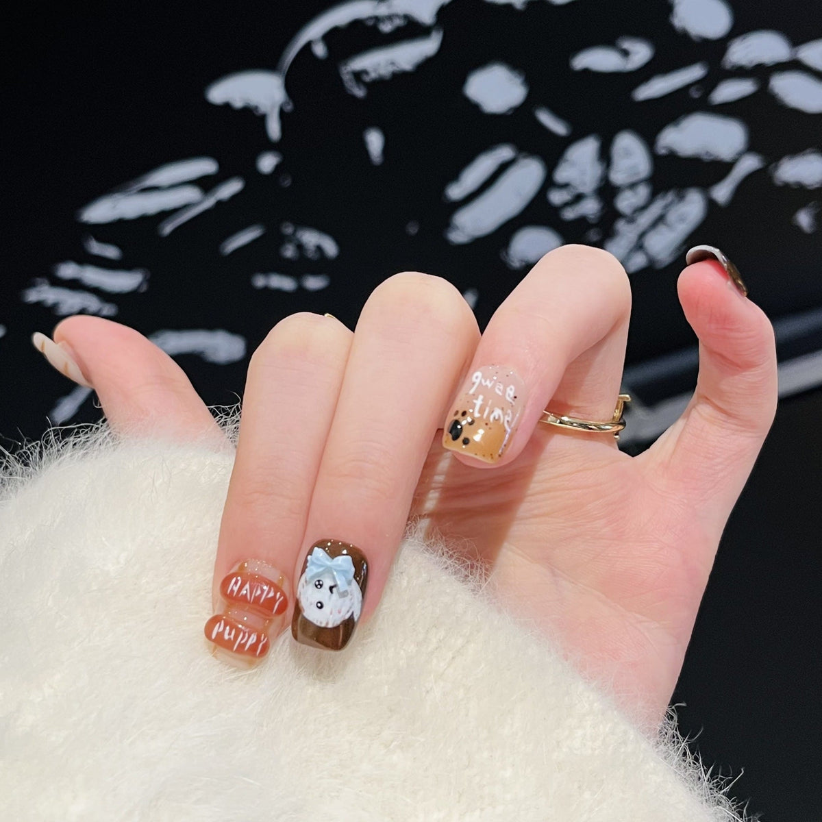 Whimsical Hand-Painted Press-On Nail Set — product view 4