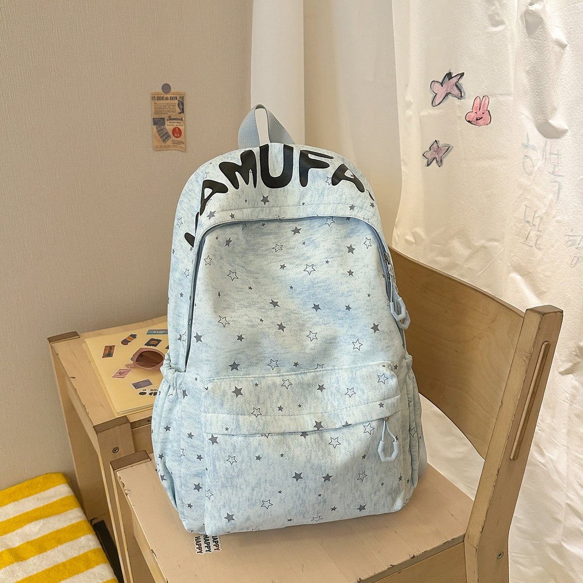 Casual Star-Embellished Backpack LoungeYard — product view 6