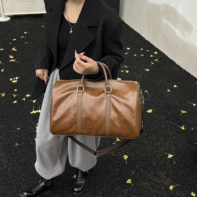 Premium Leather Travel Duffle Bag LoungeYard — product view 4