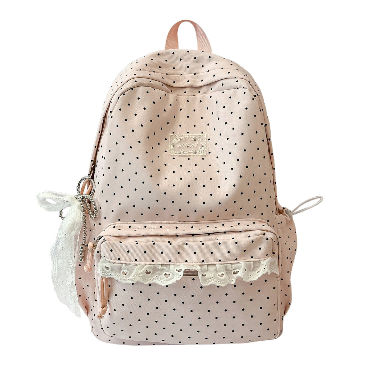 Charming Polka Dot Patterned Backpack LoungeYard — product view 5