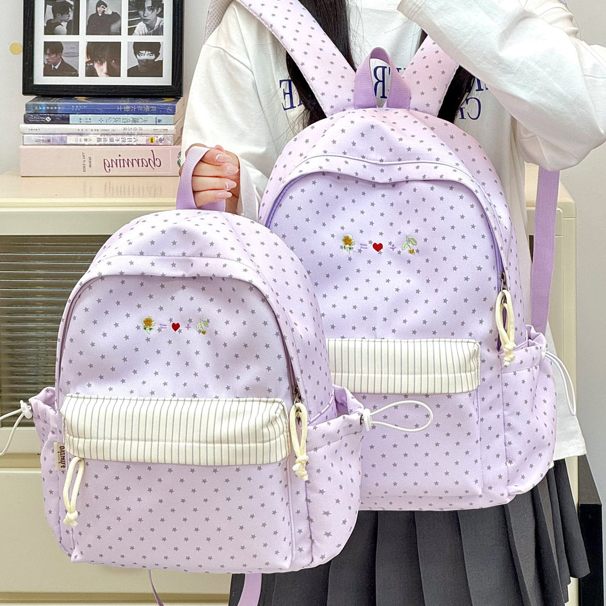 Casual Star-Printed Backpack LoungeYard — product view 1