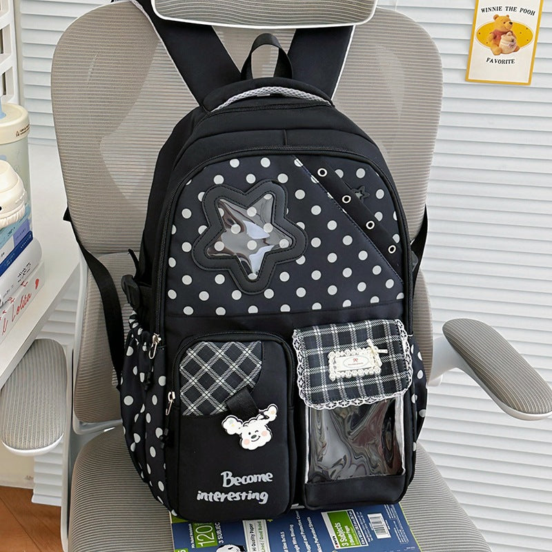 Cute Polka Dot Character Backpack LoungeYard — product view 6